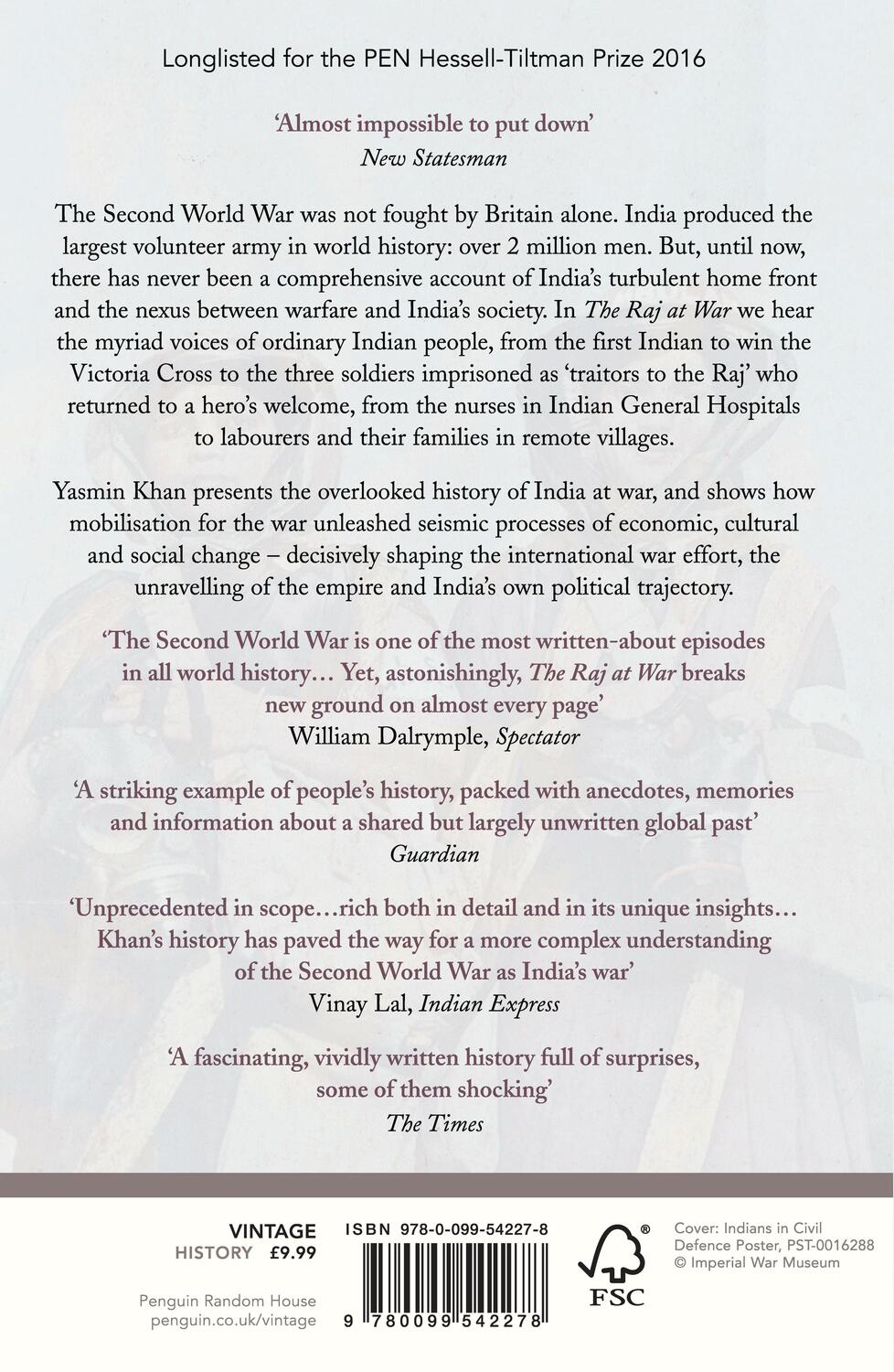 Rückseite: 9780099542278 | The Raj at War | A People's History of India's Second World War | Khan
