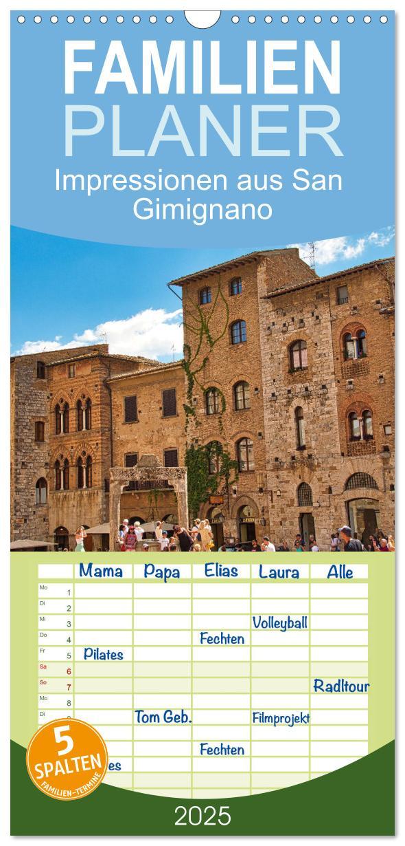 Cover: 9783457094327 | Familienplaner 2025 - Impressionen aus San Gimignano mit 5 Spalten...