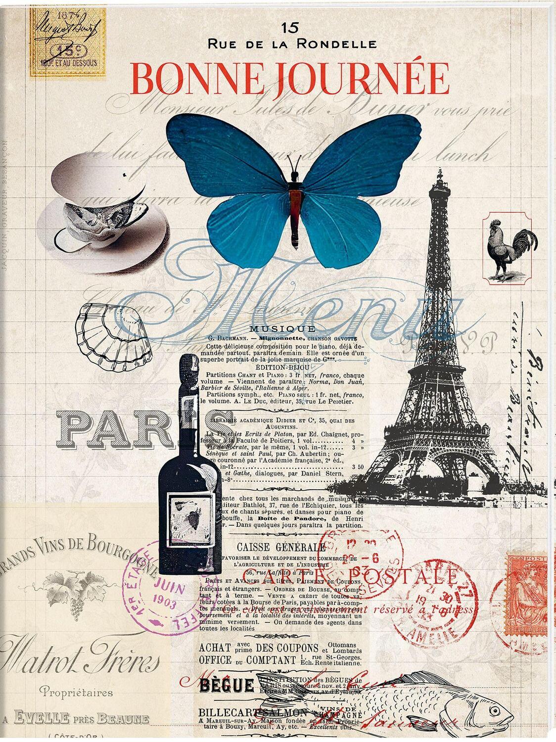 Cover: 4250915936529 | Französische Küche Großes Notizheft Motiv Schmetterling | Notizbücher