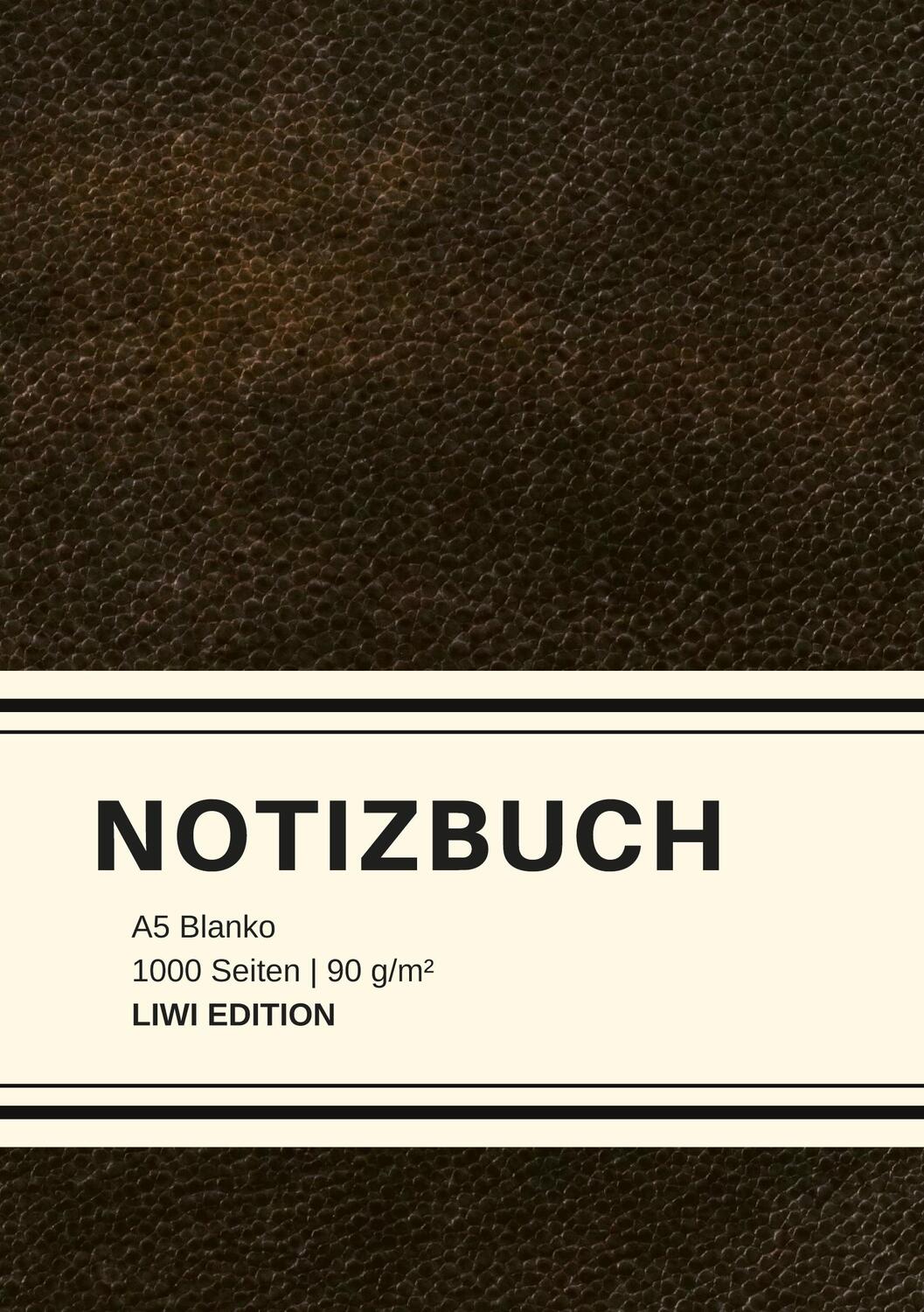 Cover: 9783965425057 | Dickes Notizbuch 1000 Seiten - A5 blanko - Hardcover schwarz mit...