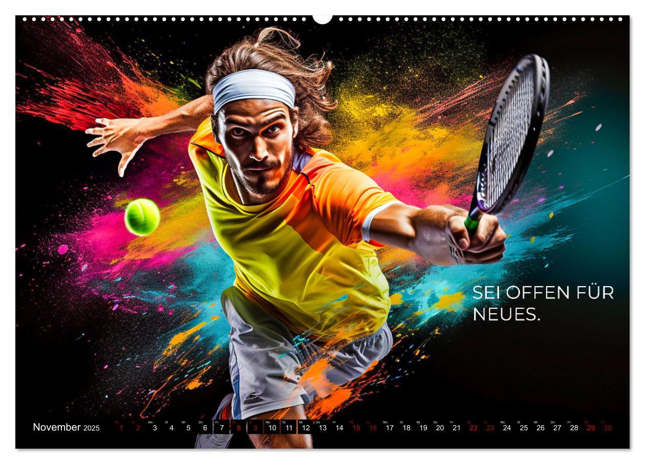 Bild: 9783383873850 | Tennis und Motivation (Wandkalender 2025 DIN A2 quer), CALVENDO...