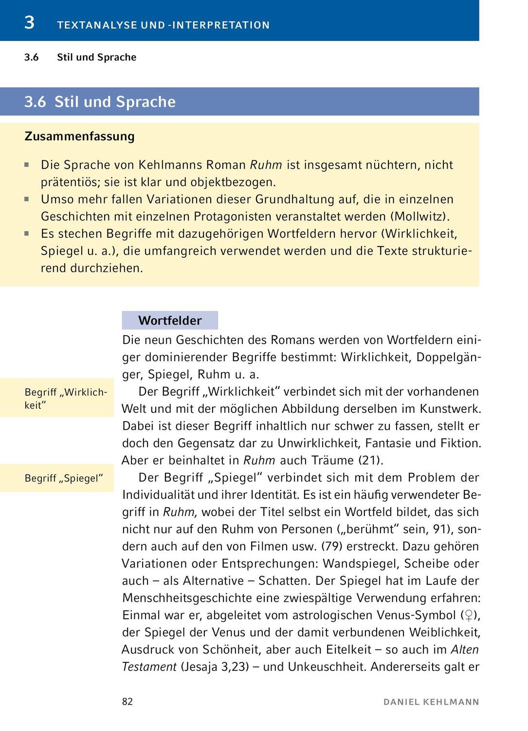 Bild: 9783804420885 | Ruhm - Textanalyse und Interpretation | Daniel Kehlmann | Taschenbuch
