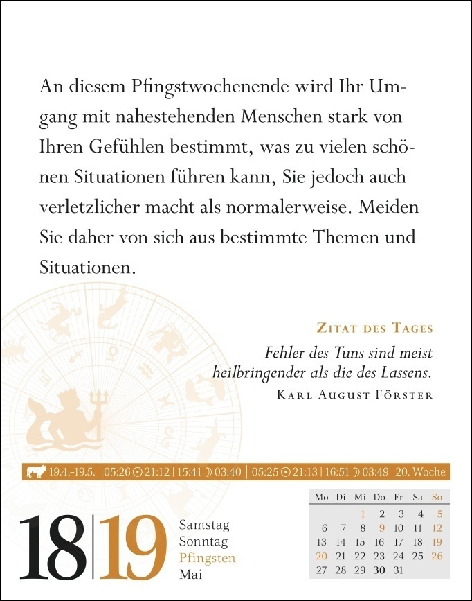 Bild: 9783840031311 | Wassermann Sternzeichenkalender 2024: Tagesabreißkalender....