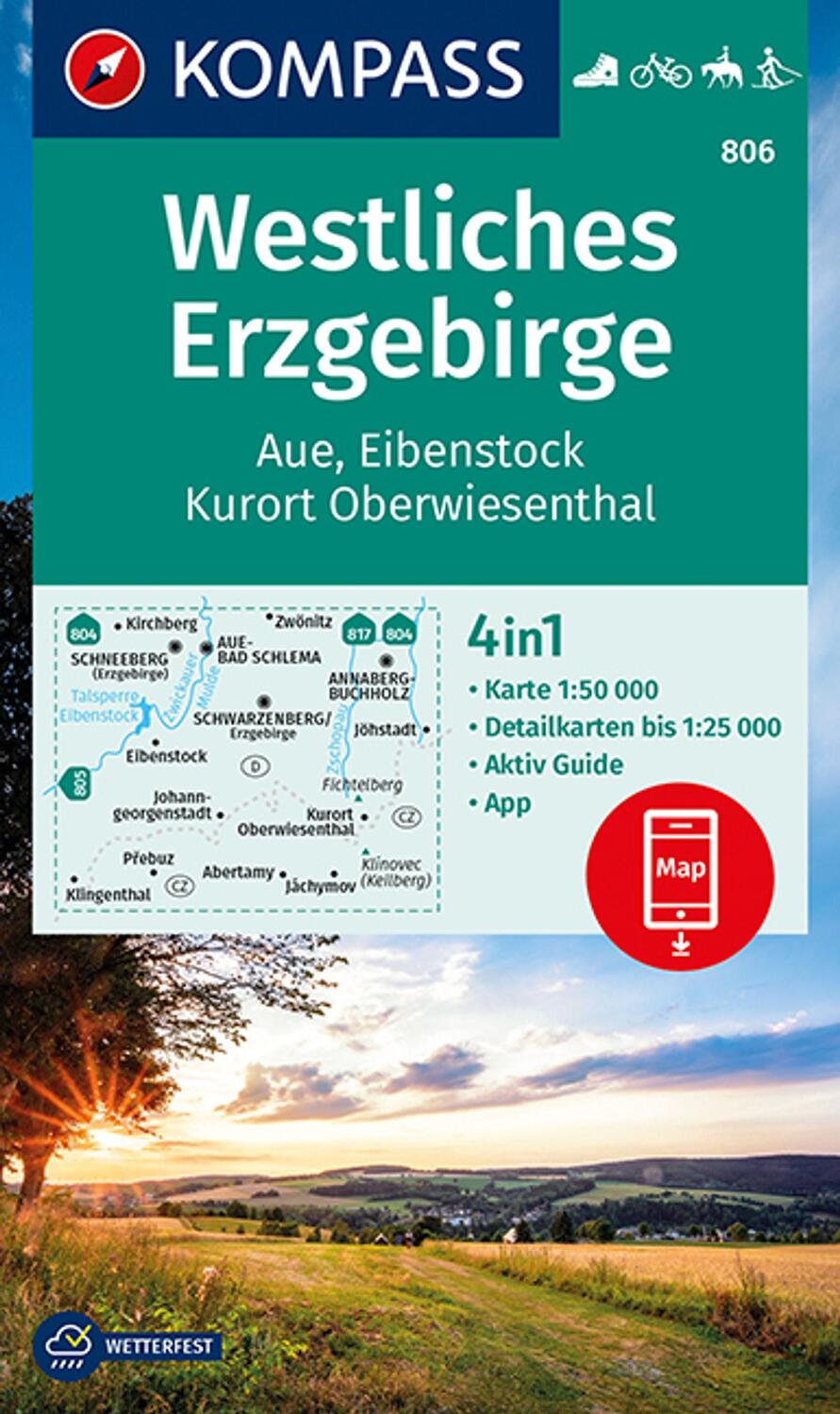Cover: 9783991210795 | KOMPASS Wanderkarte 806 Westliches Erzgebirge, Aue, Eibenstock,...