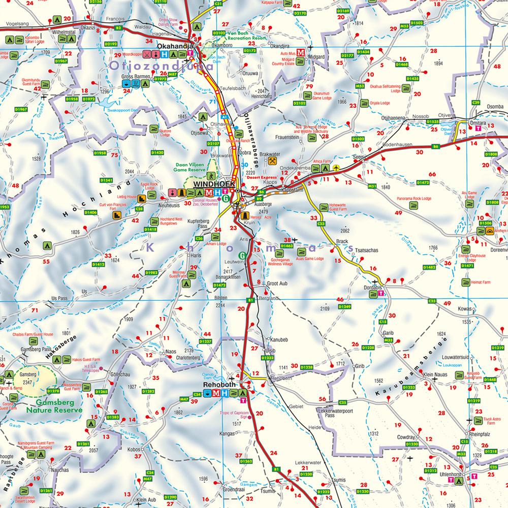 Bild: 9783707921984 | Namibia, Straßenkarte 1:1.000.000, freytag &amp; berndt | Freytag &amp; Berndt