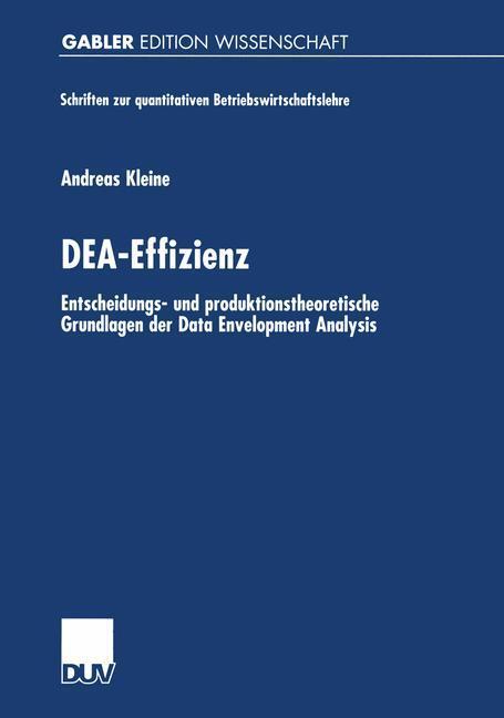 Cover: 9783824475827 | DEA-Effizienz | Andreas Kleine | Taschenbuch | Paperback | xv | 2002