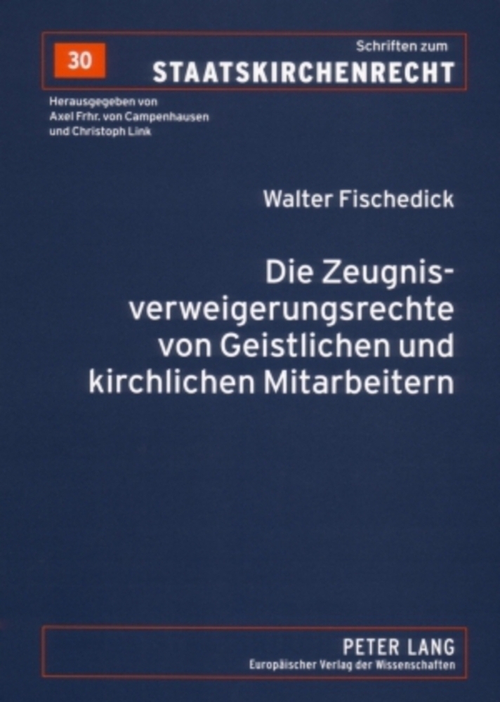 Cover: 9783631540534 | Die Zeugnisverweigerungsrechte von Geistlichen und kirchlichen...