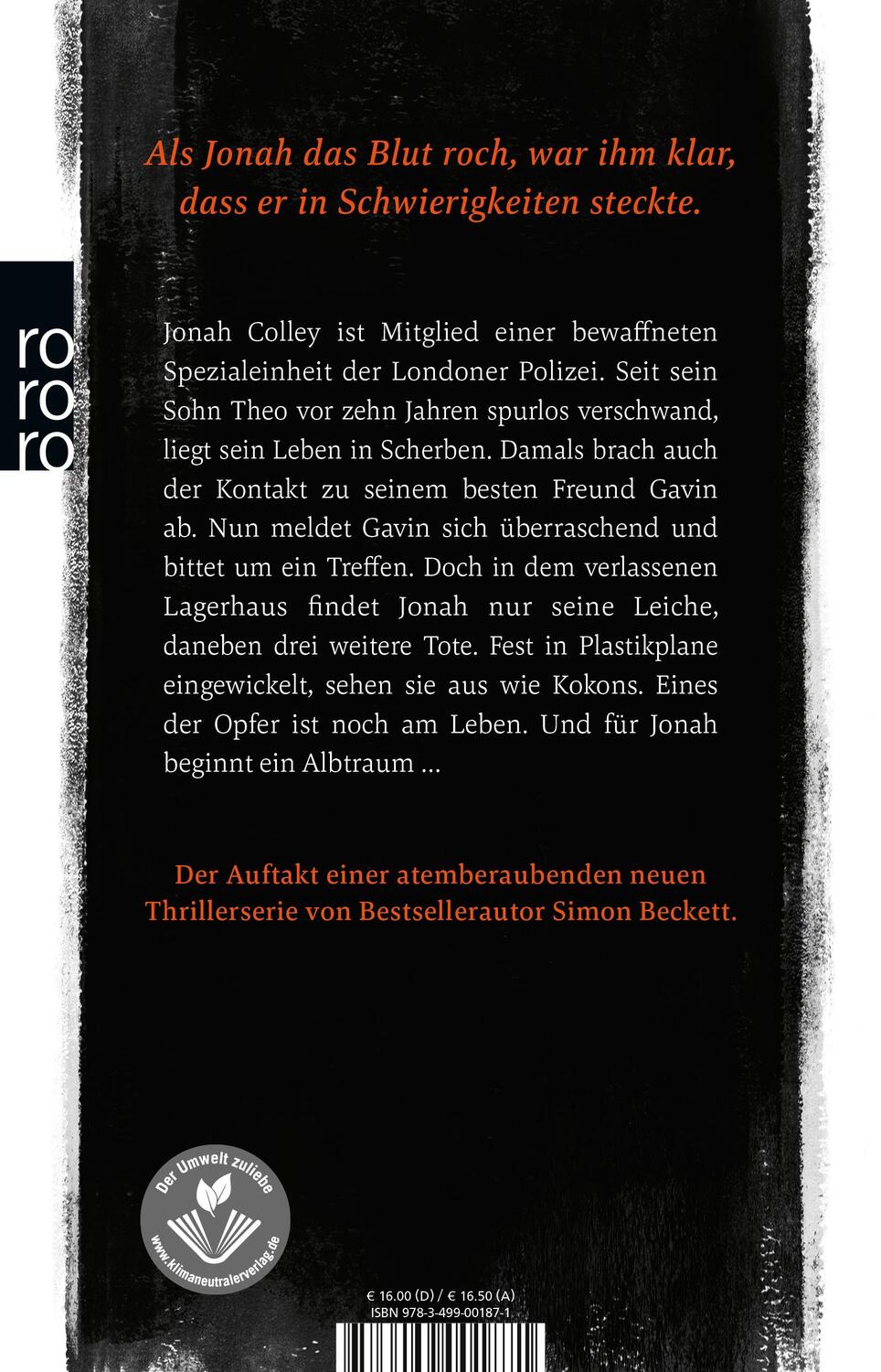 Rückseite: 9783499001871 | Die Verlorenen | Simon Beckett | Taschenbuch | Jonah Colley | Deutsch