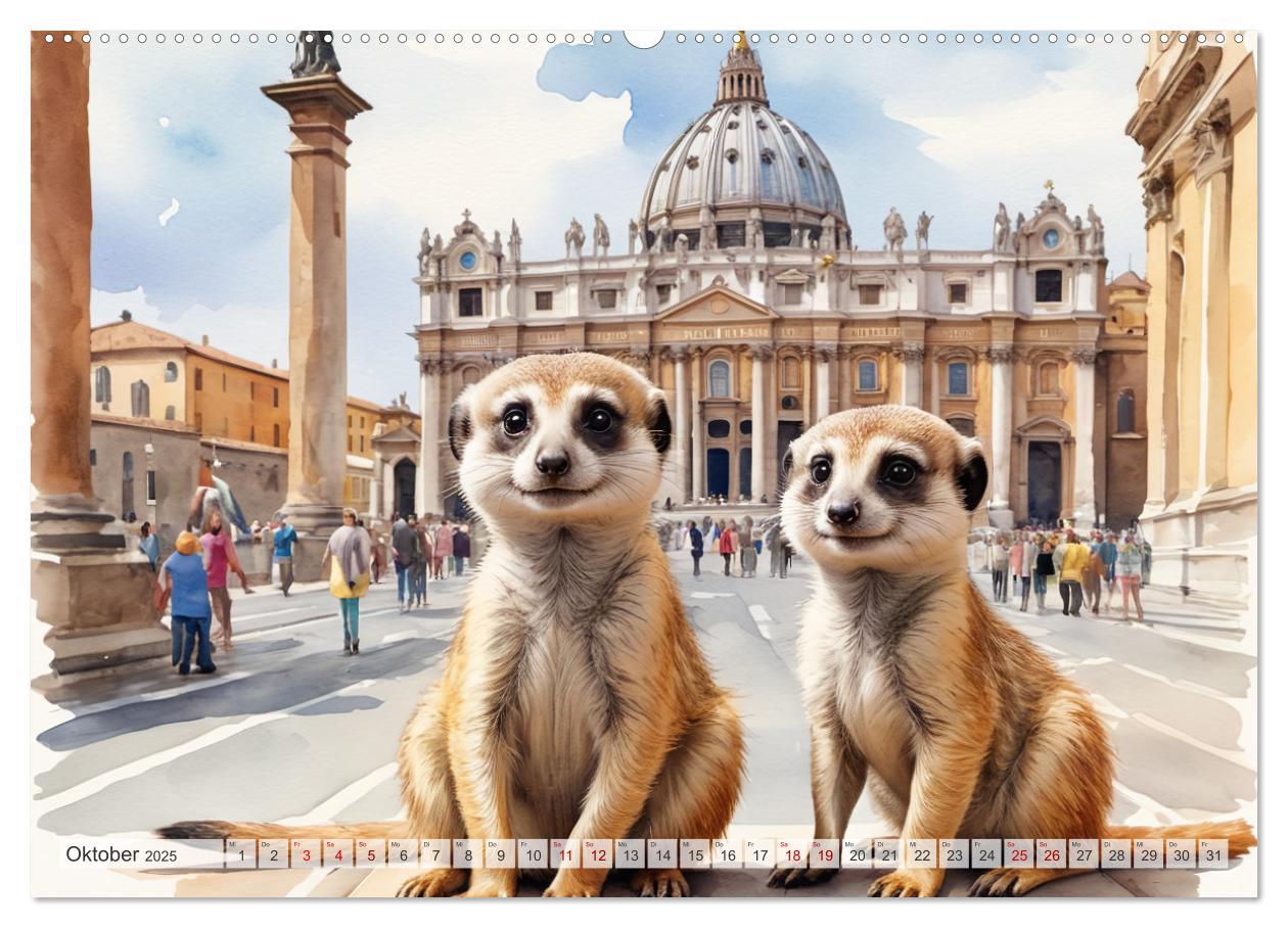 Bild: 9783383807664 | Erdmännchen in Italien (Wandkalender 2025 DIN A2 quer), CALVENDO...