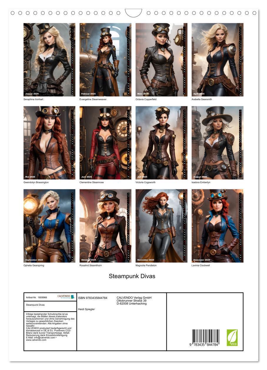 Bild: 9783435844784 | Steampunk Divas (Wandkalender 2025 DIN A3 hoch), CALVENDO...