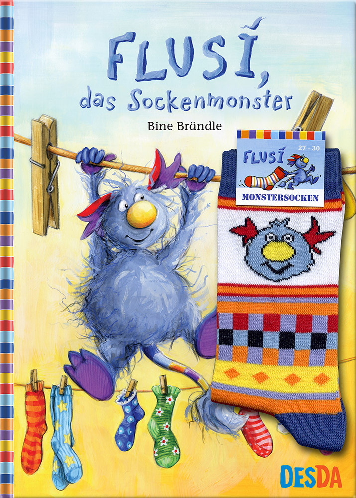 Cover: 9783955350000 | Flusi das Sockenmonster, m. Original-Flusi-Socken (Größe 27-30) | Buch