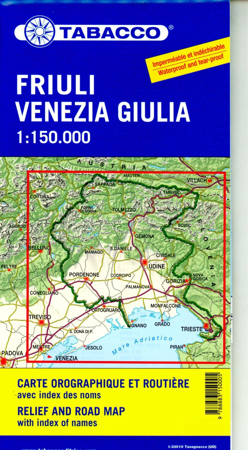 Bild: 9788883150005 | Tabacco Straßenkarte Friuli Venezia Giulia 1 : 150 000 | (Land-)Karte