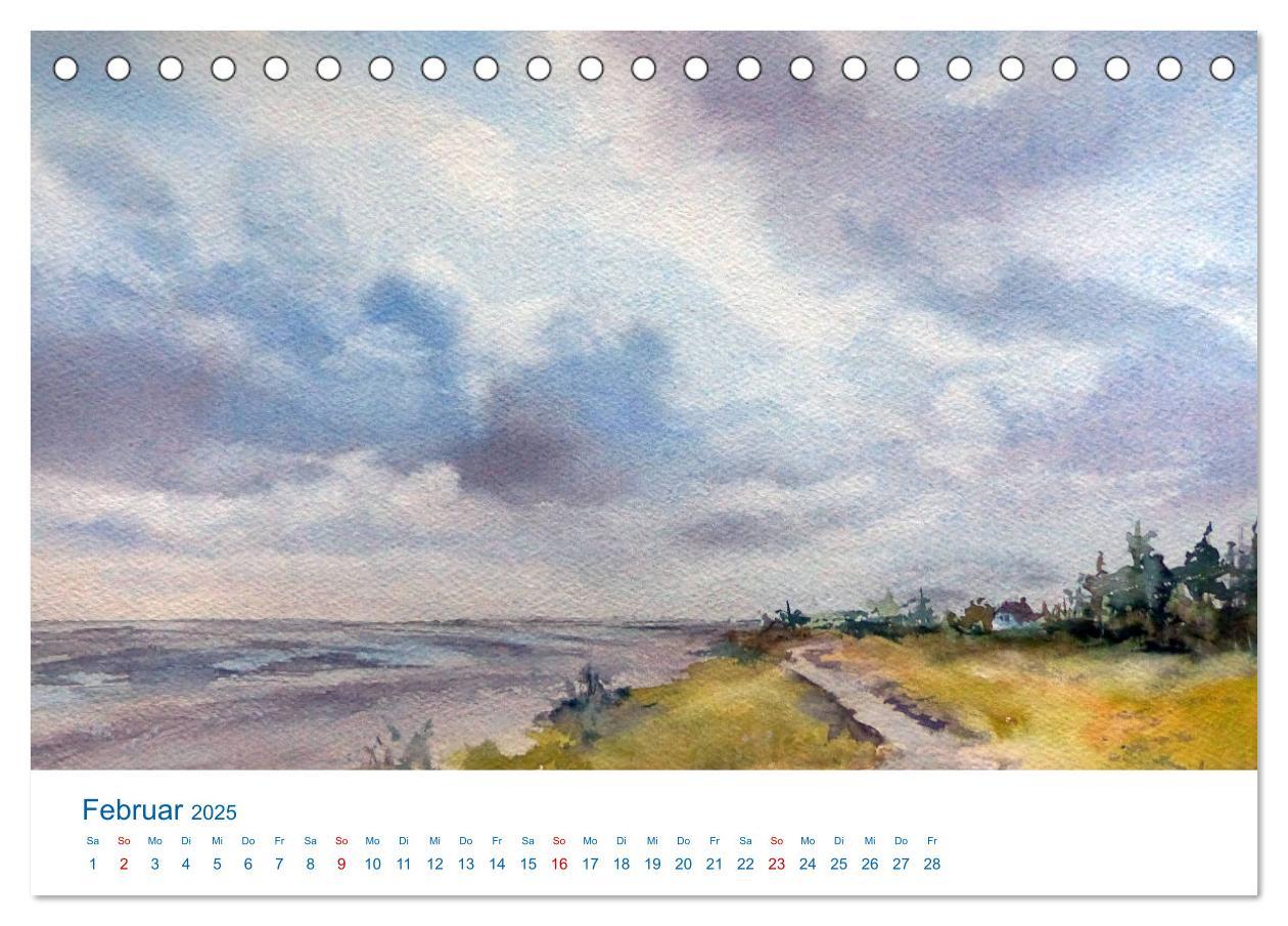 Bild: 9783457146804 | Föhr - Aquarelle (Tischkalender 2025 DIN A5 quer), CALVENDO...