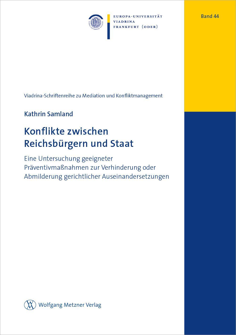 Cover: 9783961171439 | Konflikte zwischen Reichsbürgern und Staat | Kathrin Samland | Buch