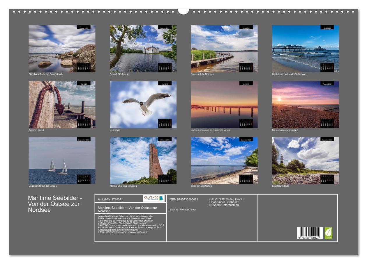 Bild: 9783435590421 | Maritime Seebilder - Von der Ostsee zur Nordsee (Wandkalender 2025...