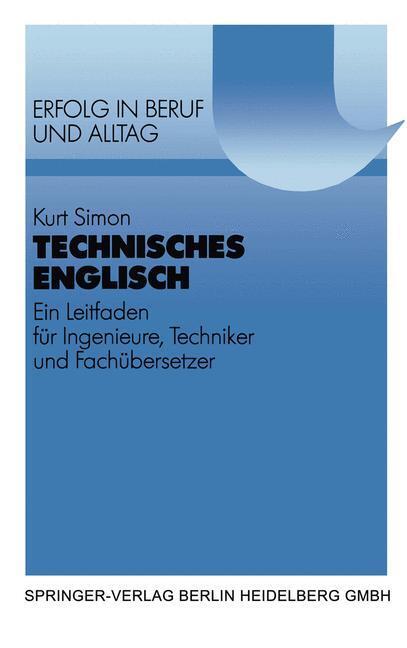 Cover: 9783540621348 | Technisches Englisch | Kurt Simon | Taschenbuch | VDI-Buch | Paperback