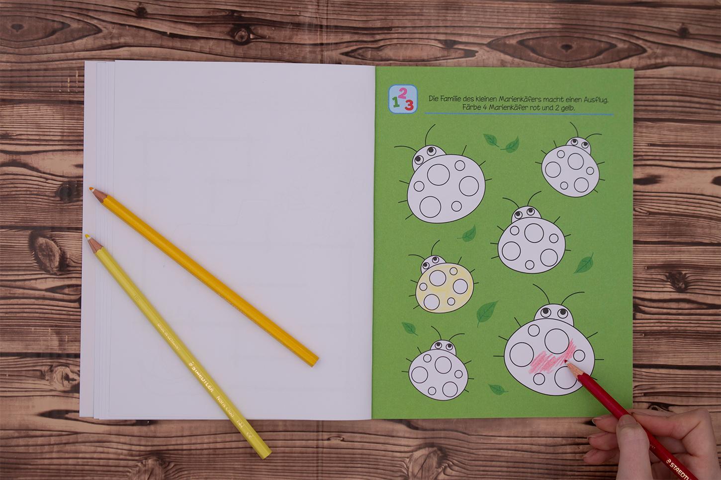 Bild: 9783743209879 | Malen und Rätseln - Lustige Spiele für den Kindergarten (3+) | Buch
