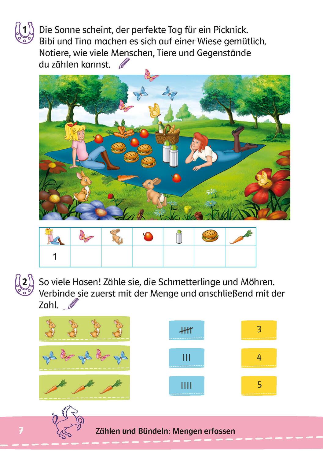 Bild: 9783129497661 | Bibi &amp; Tina: Lernrätsel Mathe ab 6 Jahren | Über 100 Lernrätsel | Buch