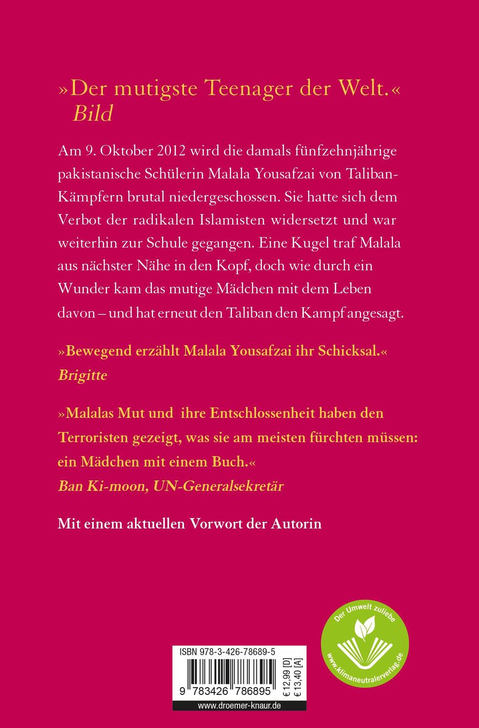 Rückseite: 9783426786895 | Ich bin Malala | Malala Yousafzai (u. a.) | Taschenbuch | Deutsch