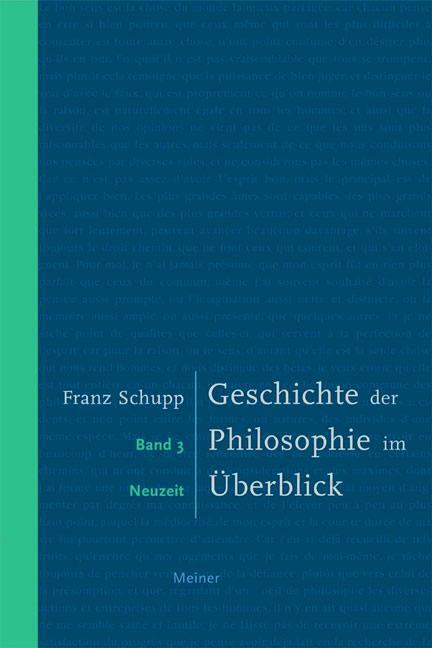 Cover: 9783787317035 | Geschichte der Philosophie im Überblick 3 | Neuzeit | Franz Schupp