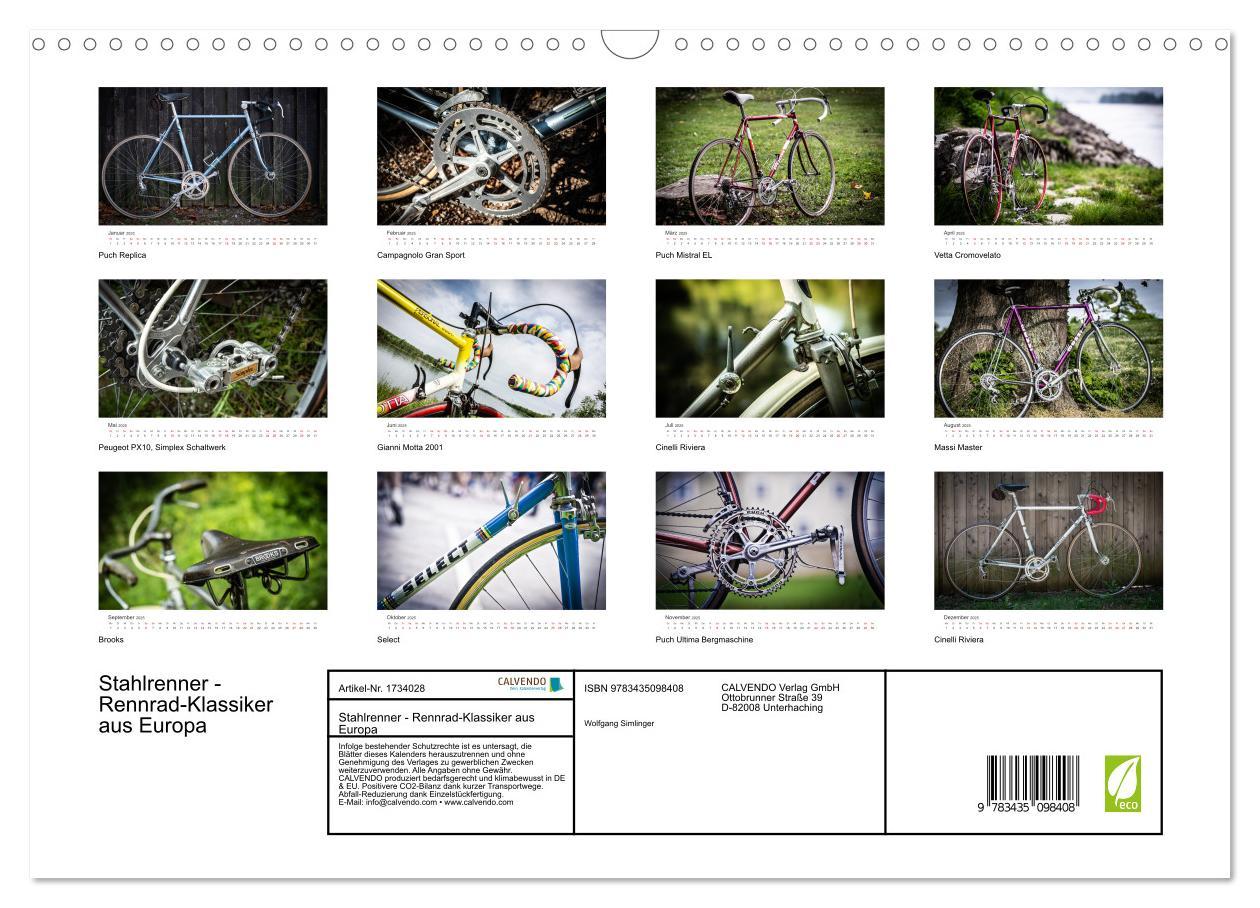 Bild: 9783435098408 | Stahlrenner - Rennrad-Klassiker aus Europa (Wandkalender 2025 DIN...