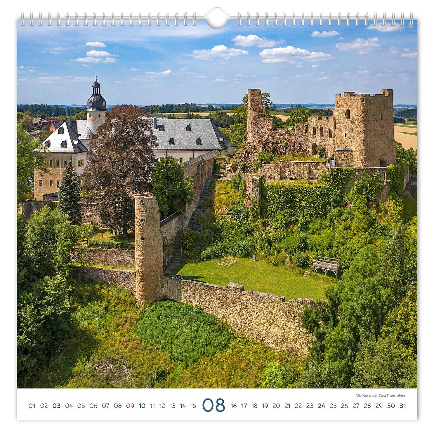 Bild: 9783910680654 | Kalender Burgen und Schlösser Sachsen 2025 | Peter Schubert | Kalender