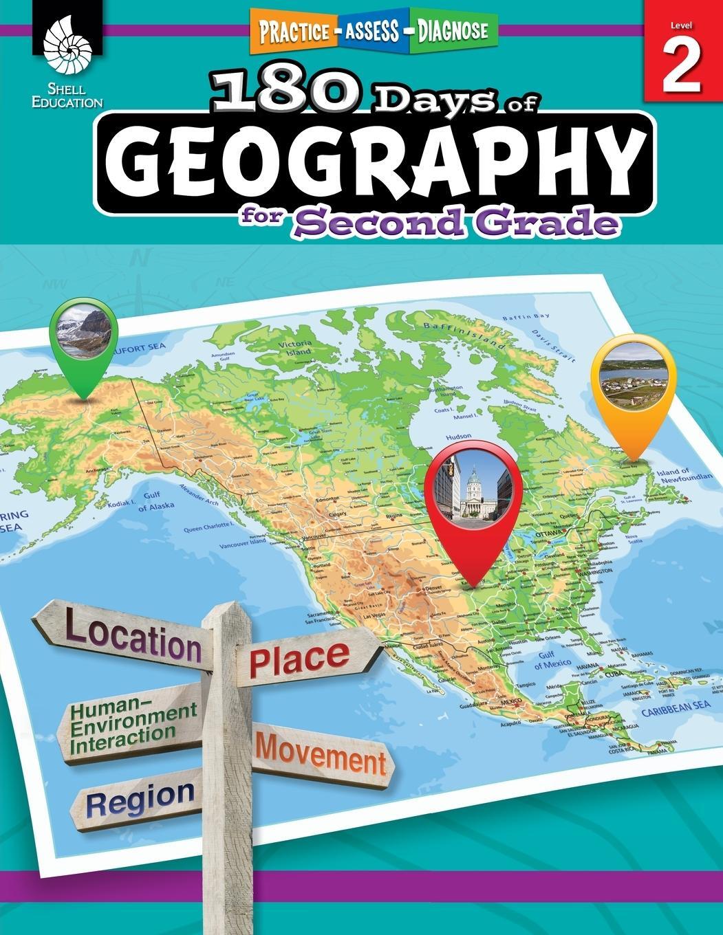 Cover: 9781425833039 | 180 Days of Geography for Second Grade | Practice, Assess, Diagnose
