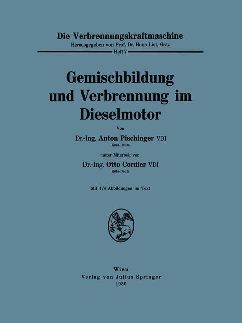 Cover: 9783709197240 | Gemischbildung und Verbrennung im Dieselmotor | Otto Cordier (u. a.)
