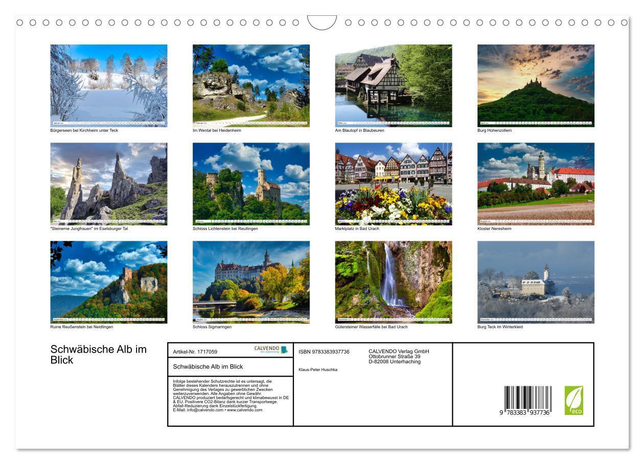 Bild: 9783383937736 | Schwäbische Alb im Blick (Wandkalender 2025 DIN A3 quer), CALVENDO...