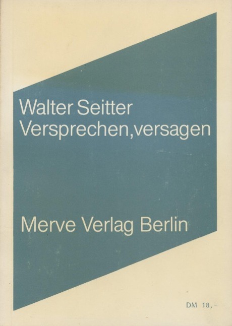Cover: 9783883960746 | Versprechen, versagen | Walter Seitter | Leinen (Buchleinen) | Deutsch