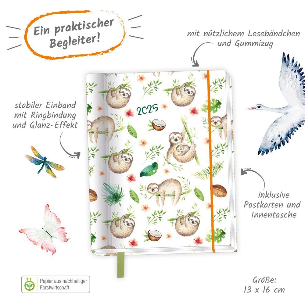 Bild: 4251901507266 | Trötsch Taschenkalender A6 Wire-O Motiv Tiere 2025 mit Postkarten | KG