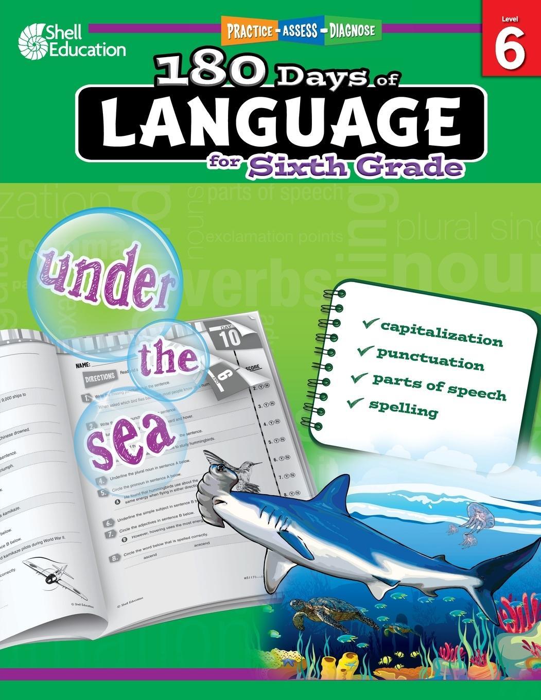 Cover: 9781425811716 | 180 Days of Language for Sixth Grade | Practice, Assess, Diagnose