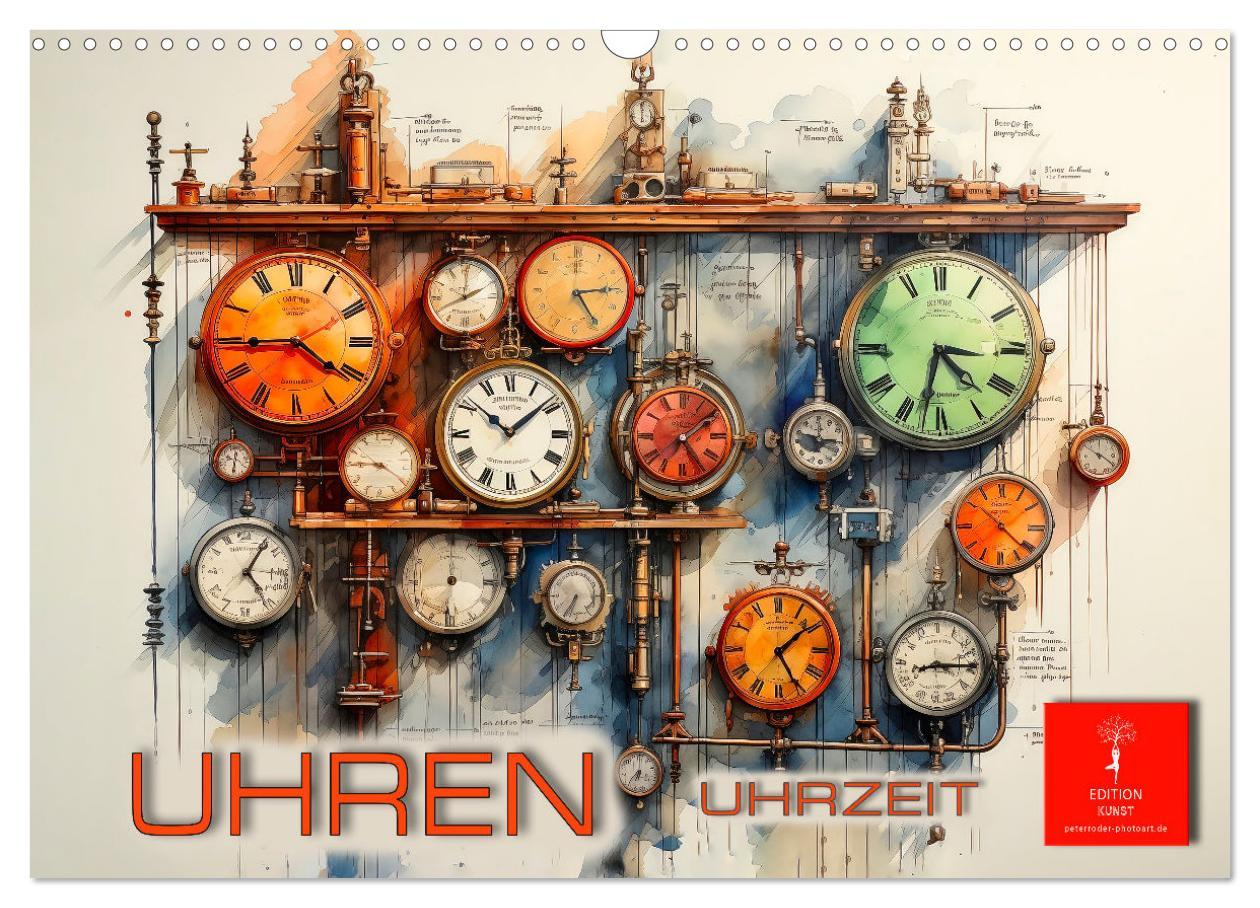 Cover: 9783383877537 | Uhren Uhrzeit (Wandkalender 2025 DIN A3 quer), CALVENDO Monatskalender