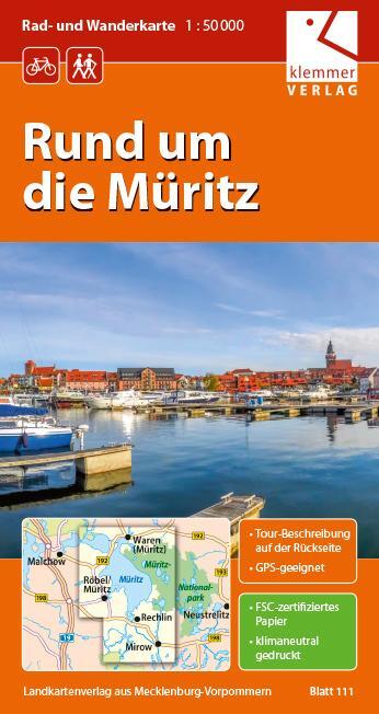 Cover: 9783940175106 | Rad- und Wanderkarte Rund um die Müritz 1 : 50 000 | Klaus Klemmer