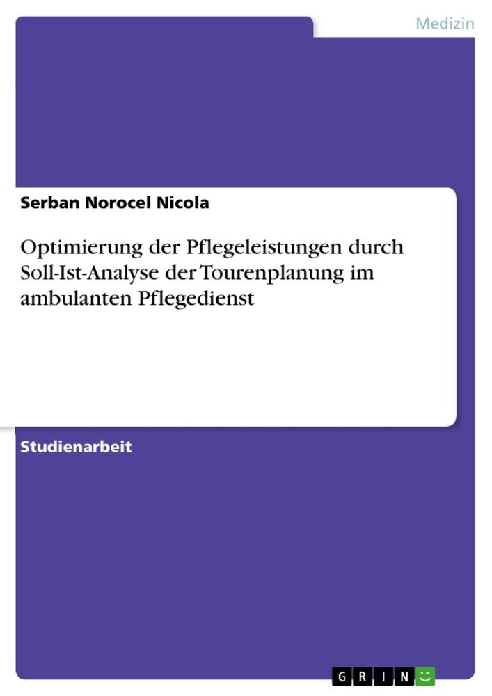 Cover: 9783389038864 | Optimierung der Pflegeleistungen durch Soll-Ist-Analyse der...