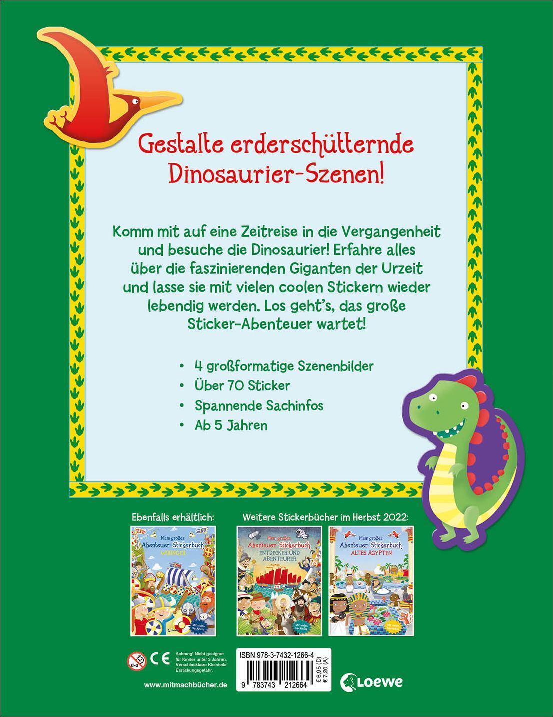 Rückseite: 9783743212664 | Mein großes Abenteuer-Stickerbuch - Dinosaurier | Joshua George | Buch