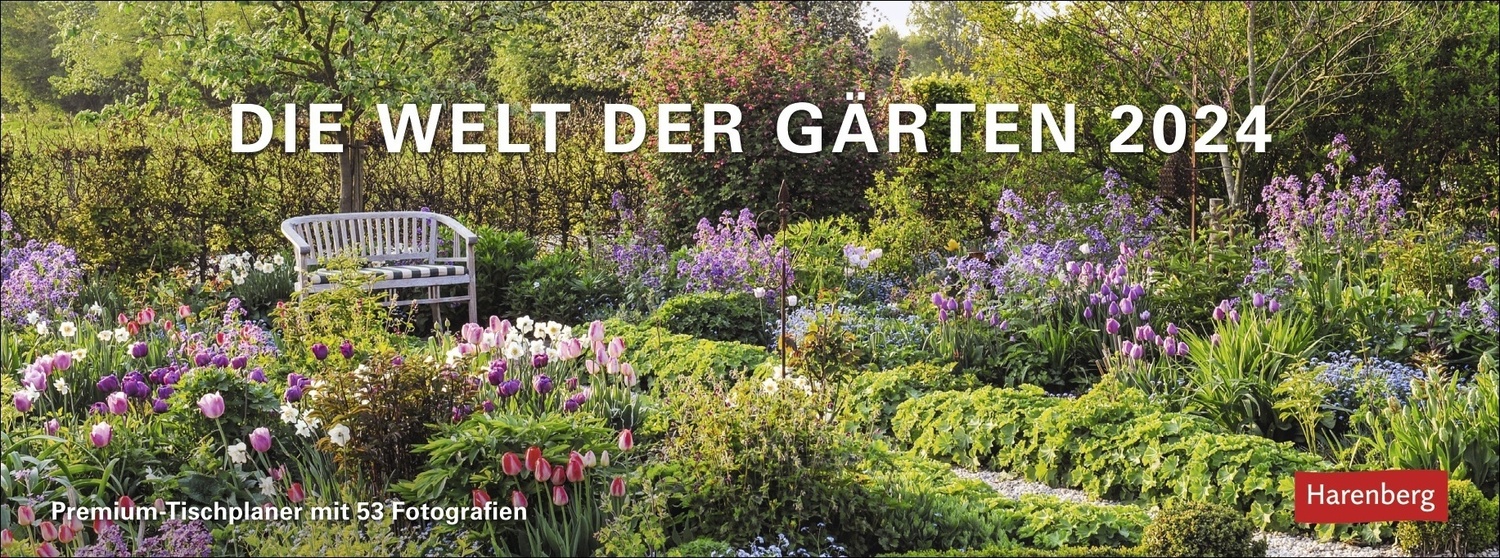Cover: 9783840032448 | Die Welt der Gärten Premium-Tischplaner 2024. Tischkalender mit 53...