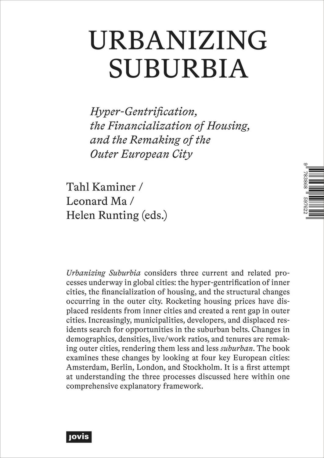 Cover: 9783868597622 | Urbanizing Suburbia | Tahl Kaminer (u. a.) | Taschenbuch | 352 S.