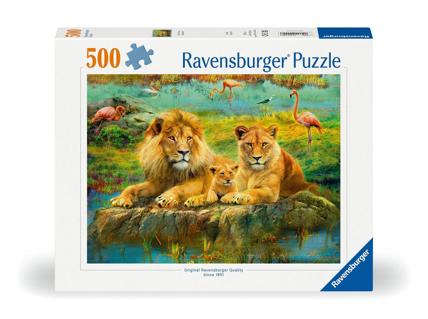 Cover: 4005555002208 | Ravensburger Puzzle 12000220 - Löwen in der Savanne - 500 Teile...