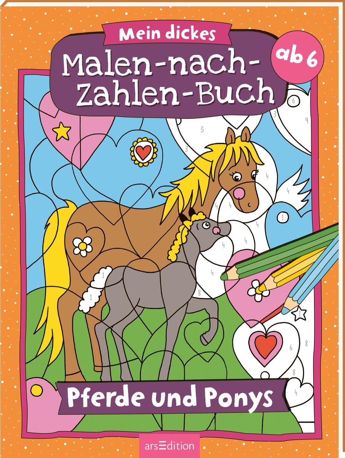 Cover: 9783845848815 | Malen nach Zahlen : Mein dickes Malen-nach-Zahlen-Buch - Pferde und...