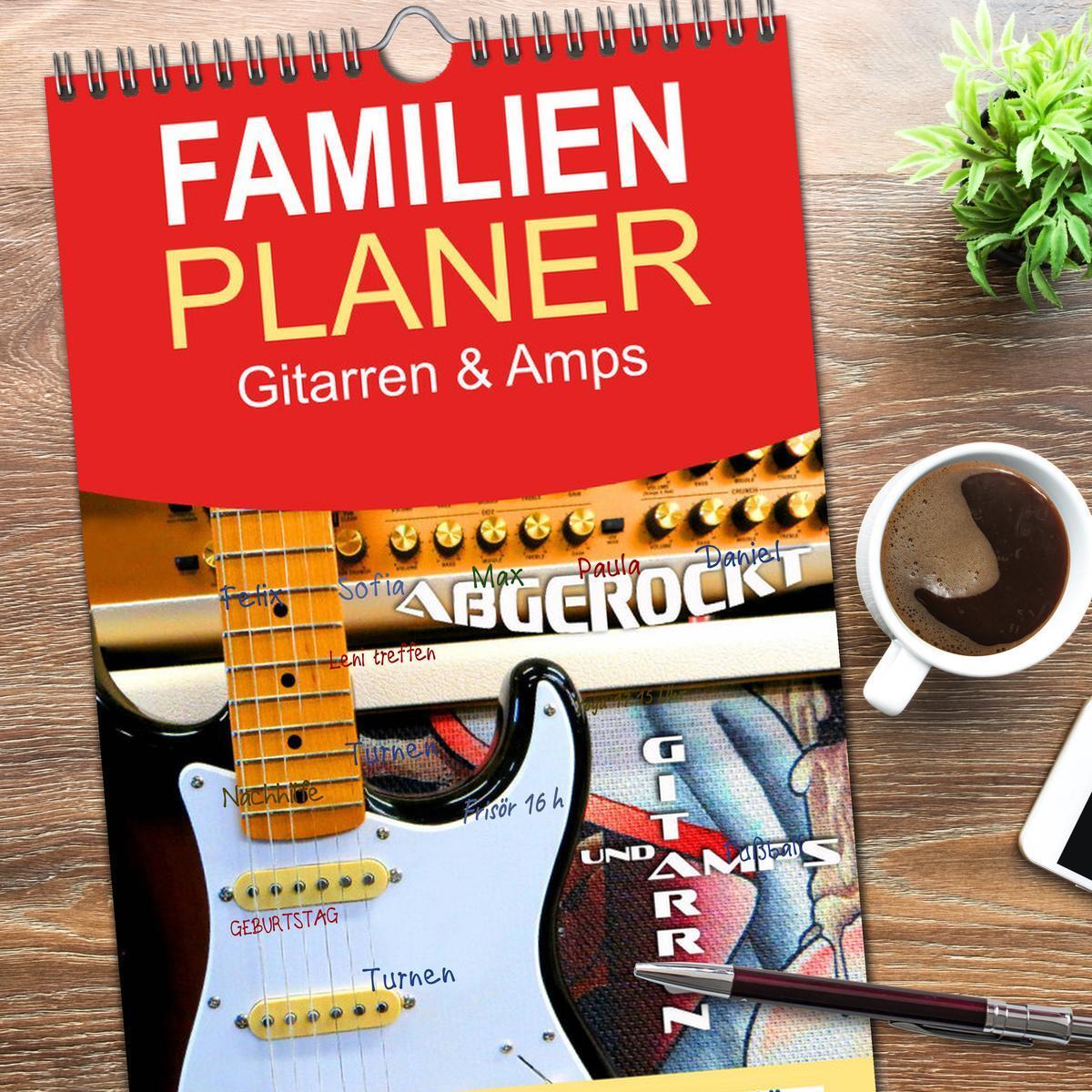 Bild: 9783457107546 | Familienplaner 2025 - Gitarren und Amps - abgerockt mit 5 Spalten...