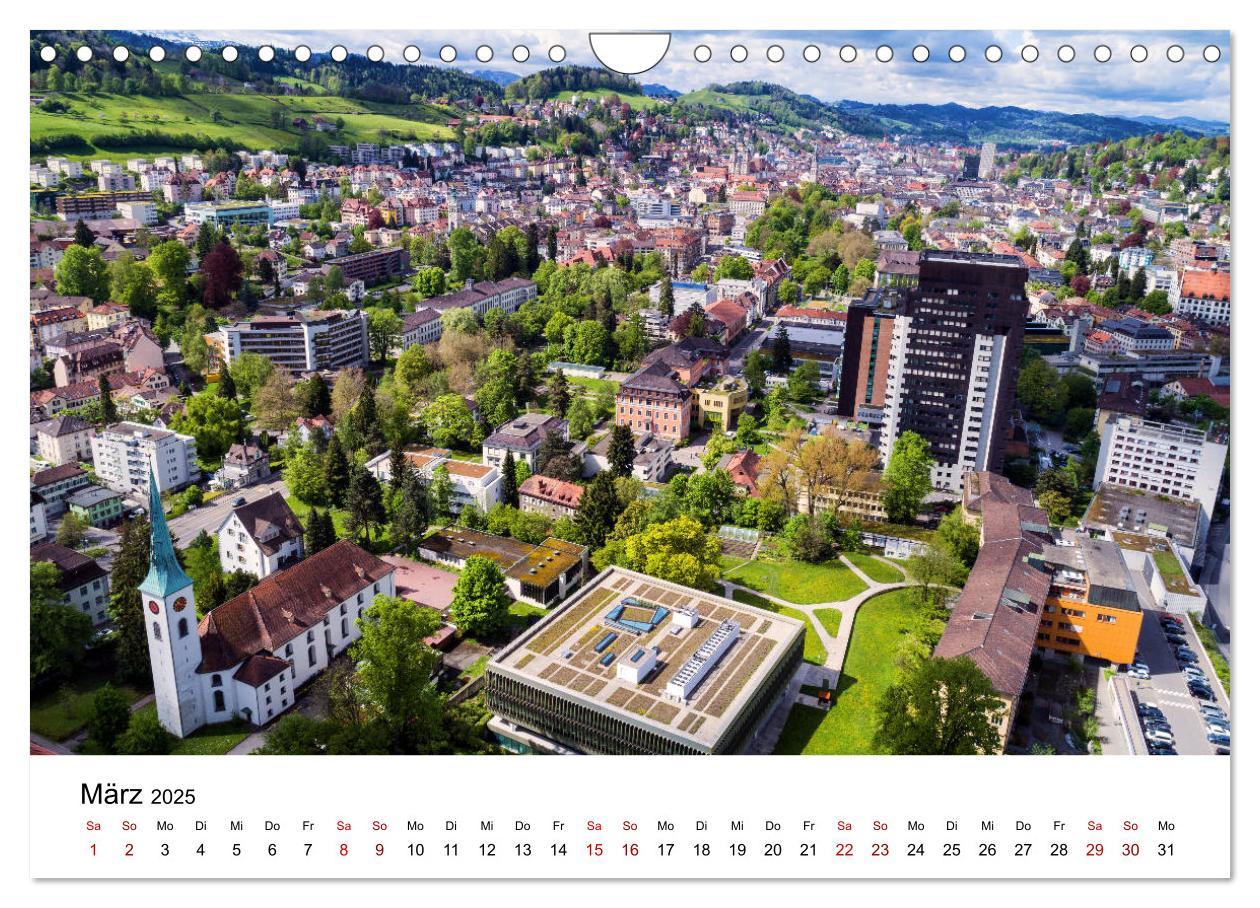 Bild: 9783435120826 | Luftbildkalender St. Gallen 2025 (Wandkalender 2025 DIN A4 quer),...