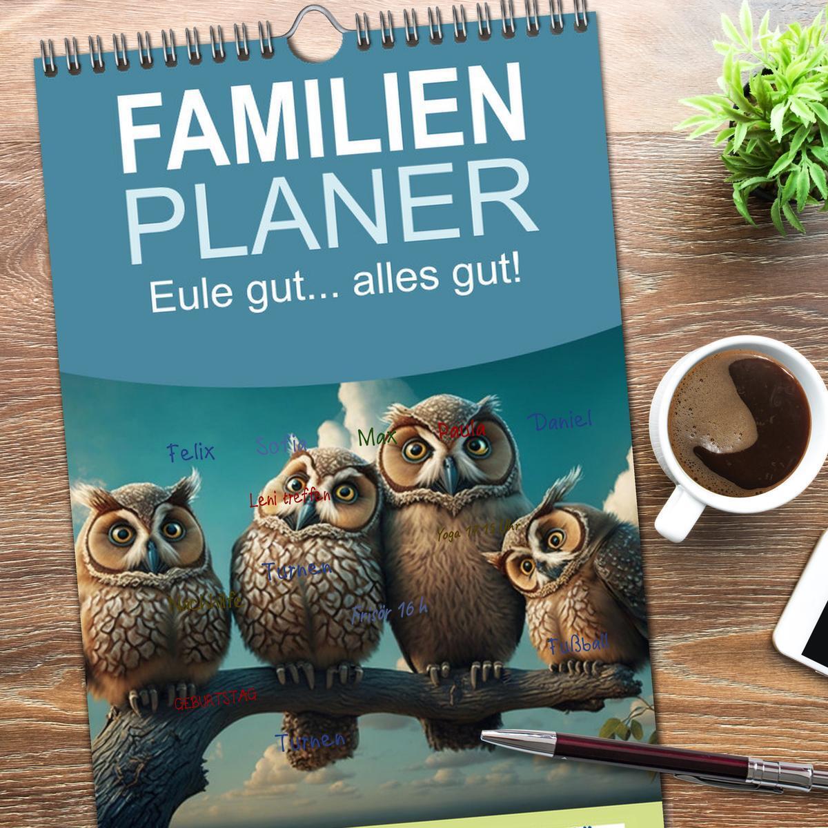 Bild: 9783457096680 | Familienplaner 2025 - Eule gut... alles gut! mit 5 Spalten...