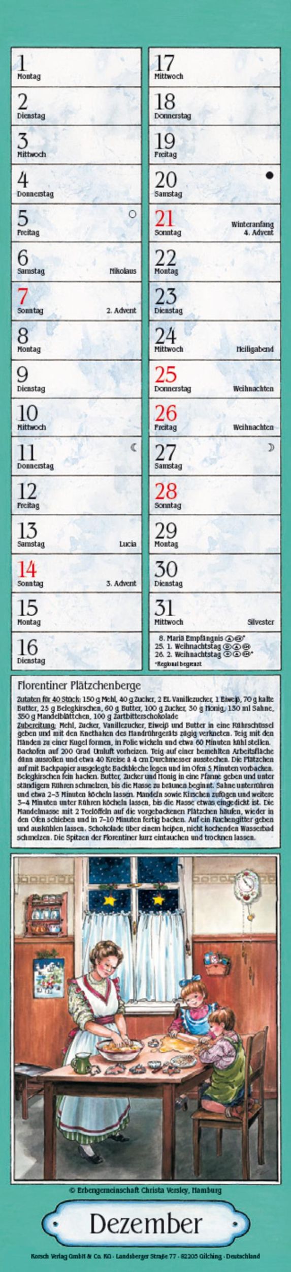 Bild: 9783731879503 | Aus Großmutters Küche Langplaner 2025 | Verlag Korsch | Kalender