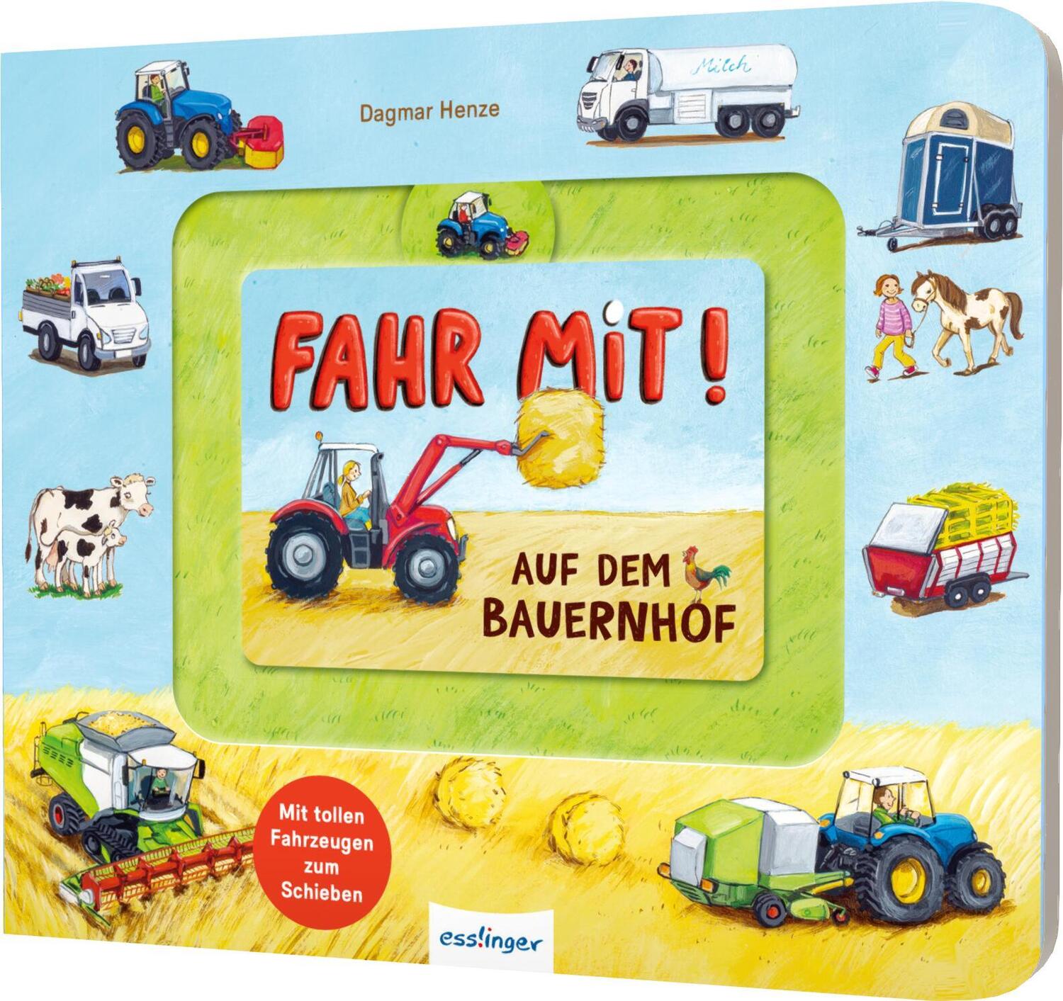 Cover: 9783480237142 | Fahr mit!: Auf dem Bauernhof | Pappebuch mit Fahrzeugen zum Schieben