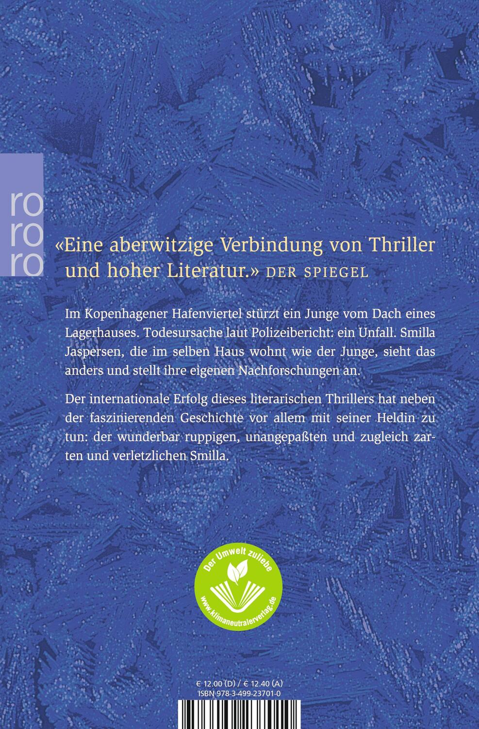 Rückseite: 9783499237010 | Fräulein Smillas Gespür für Schnee | Peter Hoeg | Taschenbuch | 2004