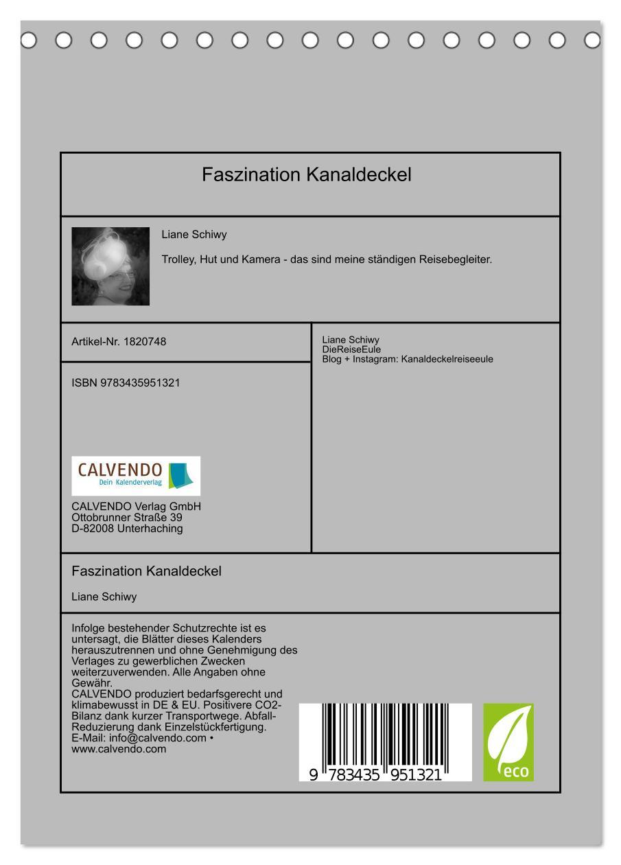 Bild: 9783435951321 | Faszination Kanaldeckel (Tischkalender 2025 DIN A5 hoch), CALVENDO...