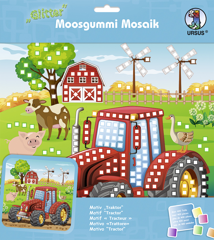 Cover: 4008525244592 | URSUS Moosgummi-Mosaik "Glitter - Traktor" | Stück | eingeschweißt