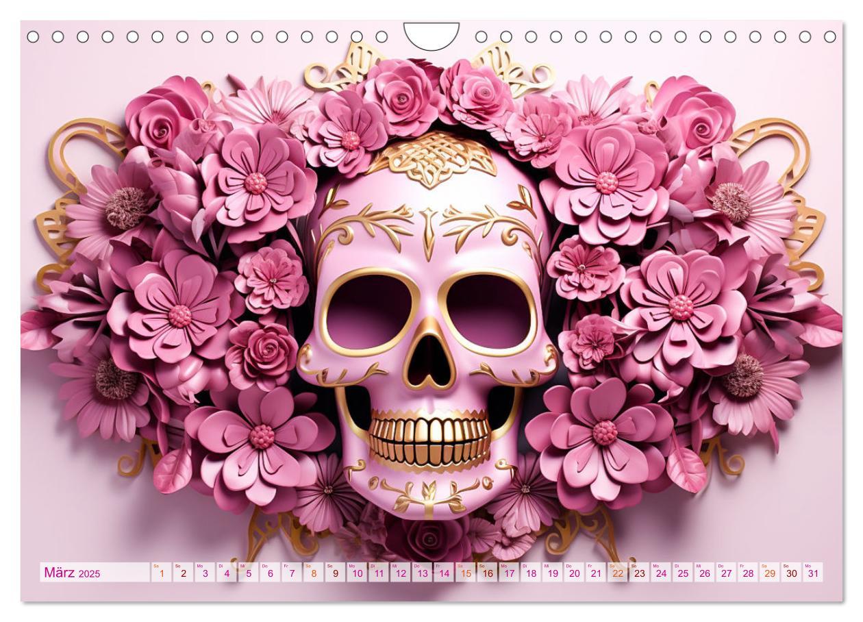 Bild: 9783383854507 | Skull Flower - Totenkopf ART (Wandkalender 2025 DIN A4 quer),...