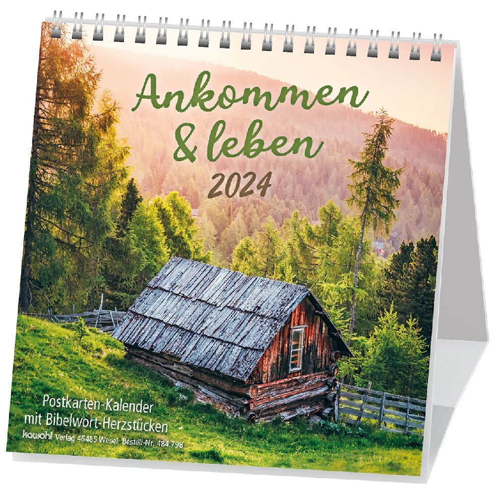 Cover: 9783754879849 | Ankommen &amp; leben 2024 | Postkartenkalender mit Bibelwort-Herzstücken